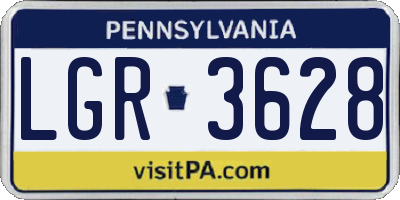 PA license plate LGR3628