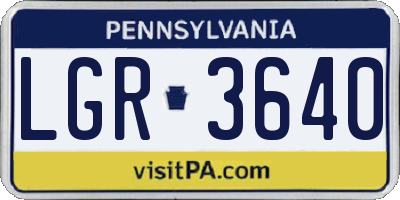PA license plate LGR3640