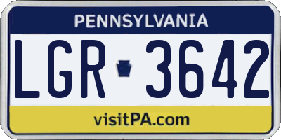PA license plate LGR3642