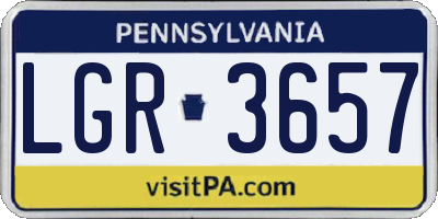 PA license plate LGR3657