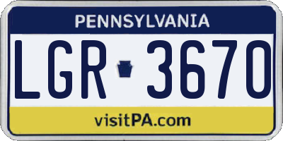 PA license plate LGR3670