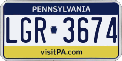 PA license plate LGR3674