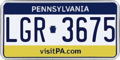 PA license plate LGR3675