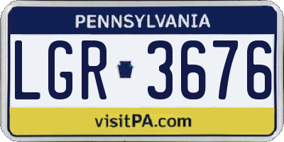 PA license plate LGR3676