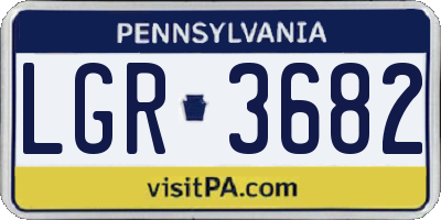 PA license plate LGR3682