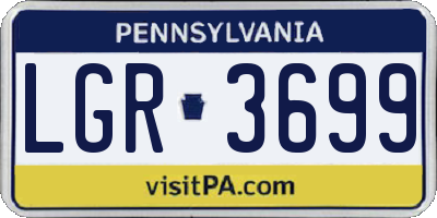 PA license plate LGR3699