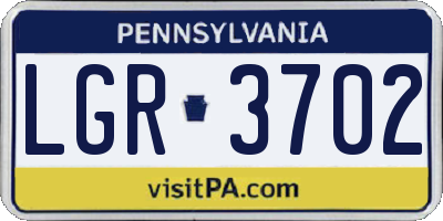 PA license plate LGR3702