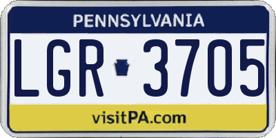 PA license plate LGR3705