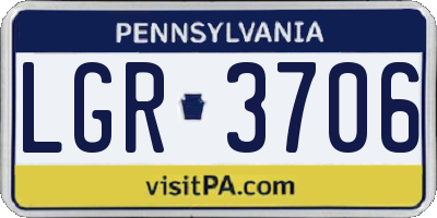 PA license plate LGR3706