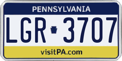 PA license plate LGR3707