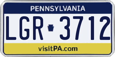 PA license plate LGR3712