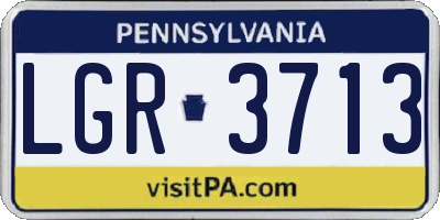 PA license plate LGR3713