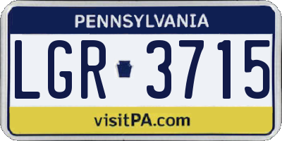 PA license plate LGR3715