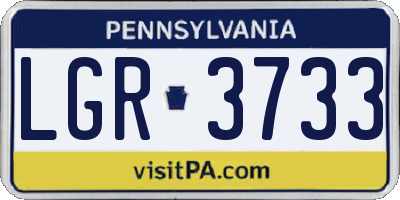 PA license plate LGR3733