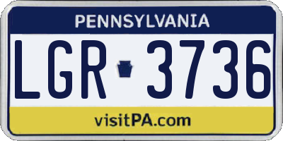 PA license plate LGR3736