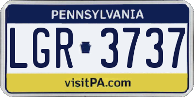 PA license plate LGR3737