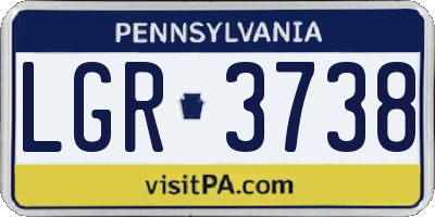 PA license plate LGR3738
