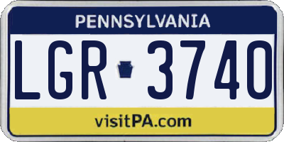 PA license plate LGR3740