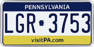 PA license plate LGR3753