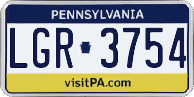 PA license plate LGR3754