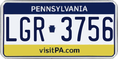PA license plate LGR3756