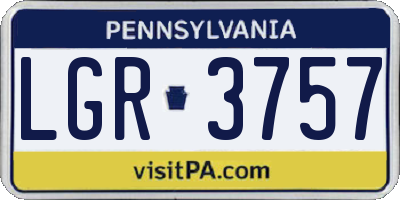 PA license plate LGR3757