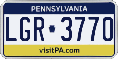 PA license plate LGR3770