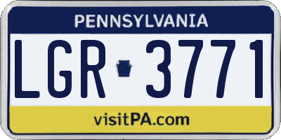 PA license plate LGR3771