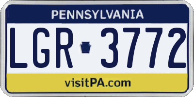 PA license plate LGR3772