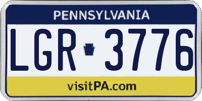PA license plate LGR3776