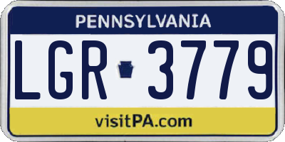 PA license plate LGR3779