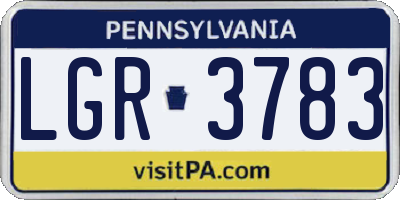 PA license plate LGR3783