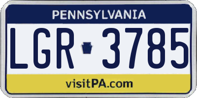 PA license plate LGR3785
