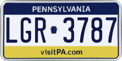 PA license plate LGR3787
