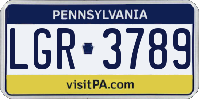 PA license plate LGR3789