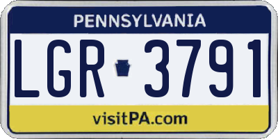 PA license plate LGR3791