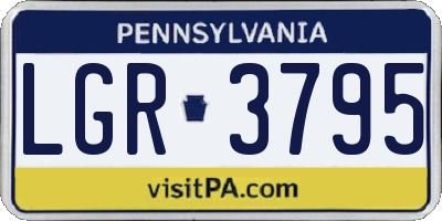 PA license plate LGR3795