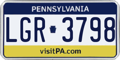 PA license plate LGR3798