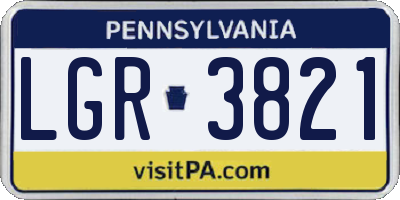 PA license plate LGR3821