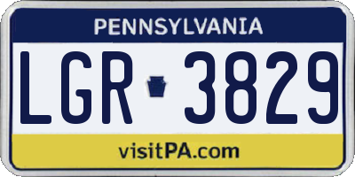 PA license plate LGR3829
