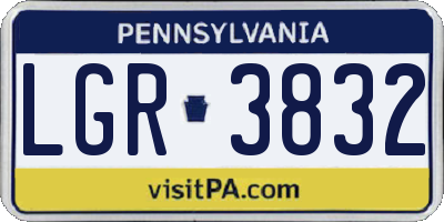 PA license plate LGR3832