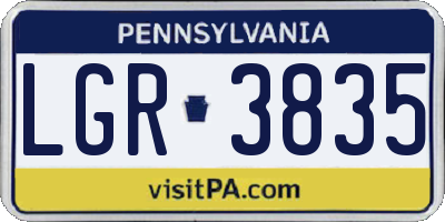 PA license plate LGR3835