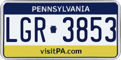 PA license plate LGR3853
