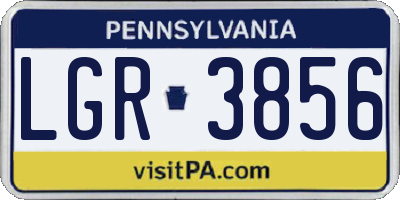 PA license plate LGR3856