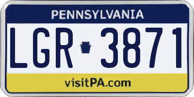 PA license plate LGR3871