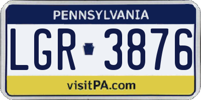 PA license plate LGR3876