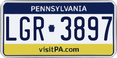 PA license plate LGR3897