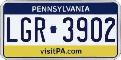 PA license plate LGR3902