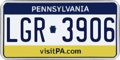 PA license plate LGR3906