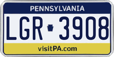 PA license plate LGR3908